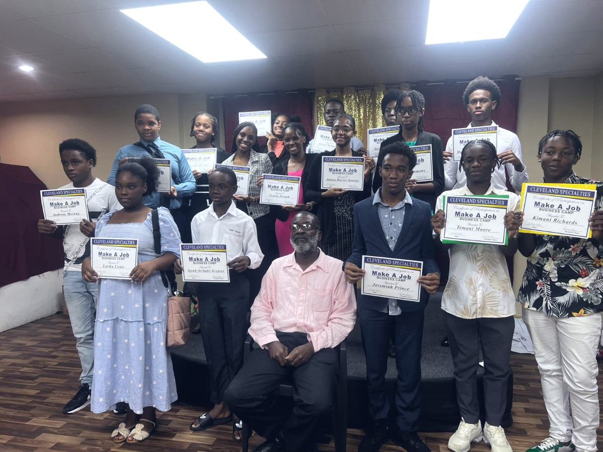 Campers displaying their Make a Job certificates